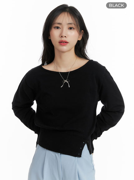 cozy-knit-sweater-om408 / Black