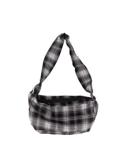 plaid-mini-shoulder-bag-co506 / Black