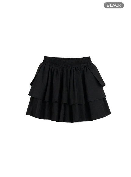 ruffle-mini-skirt-cg427 / Black