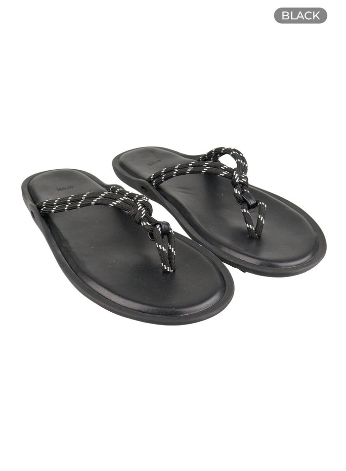 strap-flat-slippers-ou413 / Black