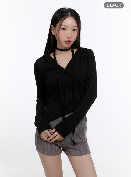 streamline-hooded-crop-top-cs406 / Black