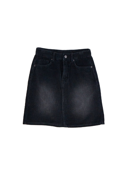 cozy-denim-mini-skirt-cn428 / Black