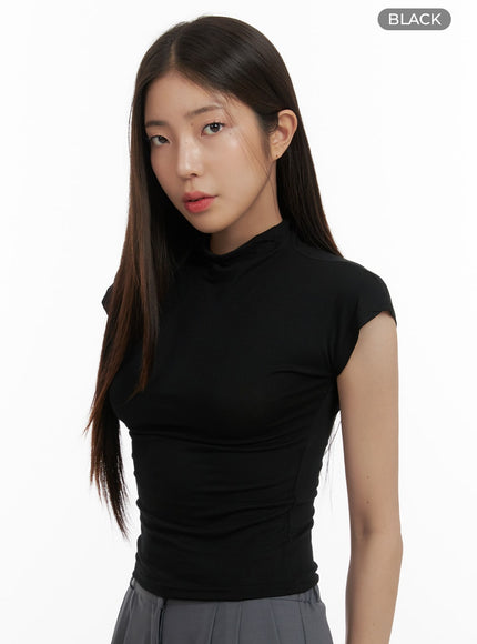 turtle-neck-slim-fit-top-oa429 / Black