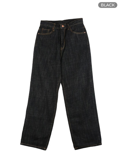 classic-cotton-straight-jeans-oa405 / Black