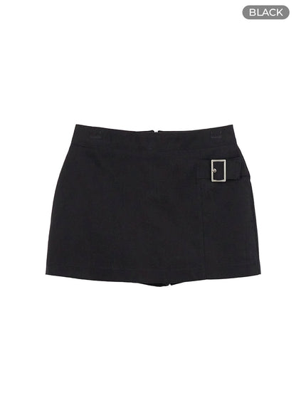 buckle-minimal-mini-skirt-cg426 / Black