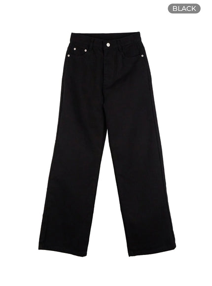 classic-cotton-wide-leg-pants-oo416 / Black