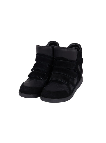 wedge-high-top-sneakers-cy519 / Black
