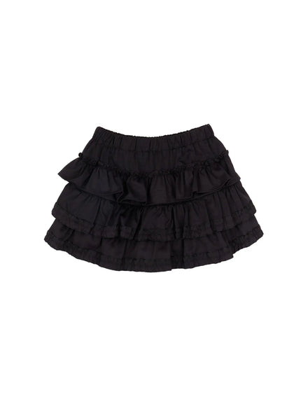 ruffle-layered-mini-skirt-cm524 / Black