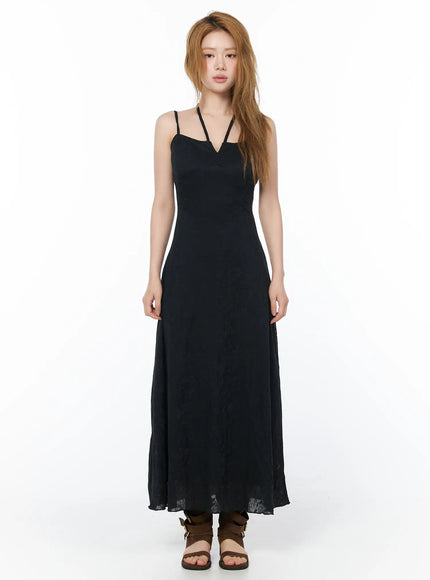 floral-maxi-dress-cy505 / Black