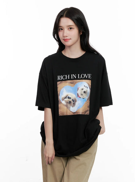 oversized-graphic-t-shirt-cl515 / Black