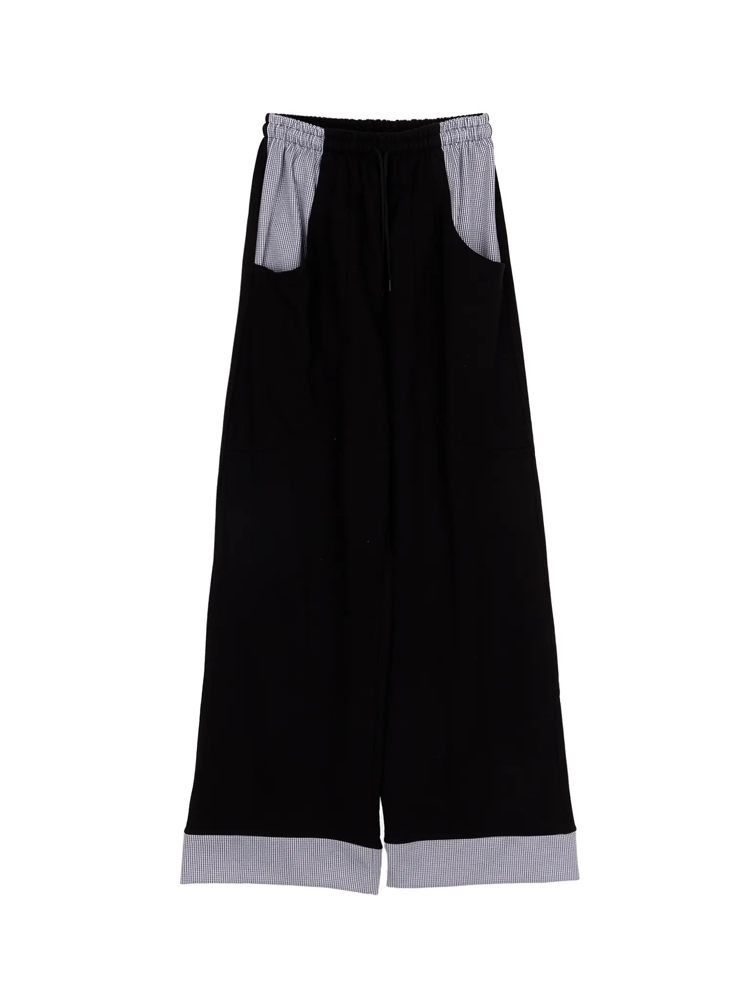 two-toned-wide-leg-sweatpants-ca502 / Black