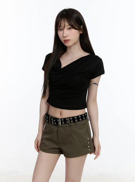 cowl-neck-crop-top-ca502 / Black