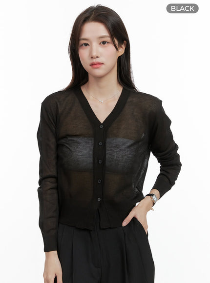 sheer-chic-cardigan-og409 / Black