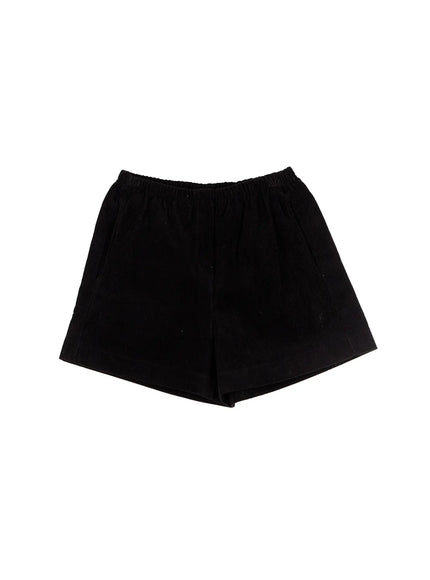 corduroy-shorts-co503 / Black
