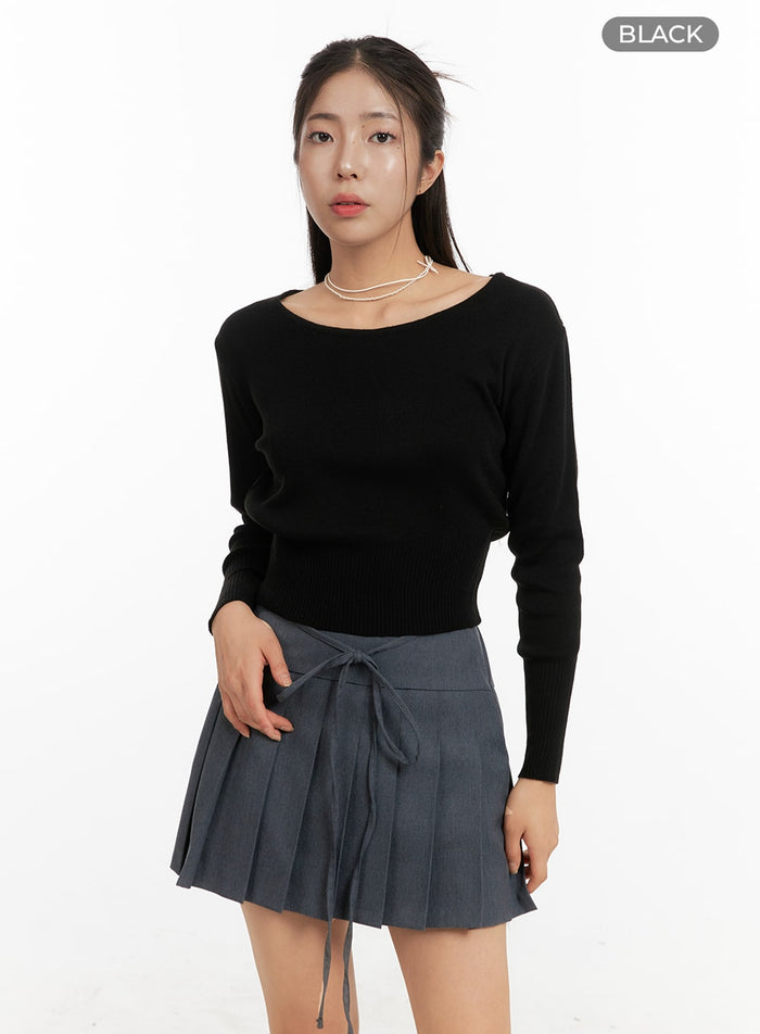 classic-round-neck-sweater-oa429 / Black