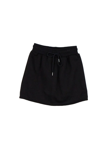 solidcotton-mini-skirt-cn428 / Black