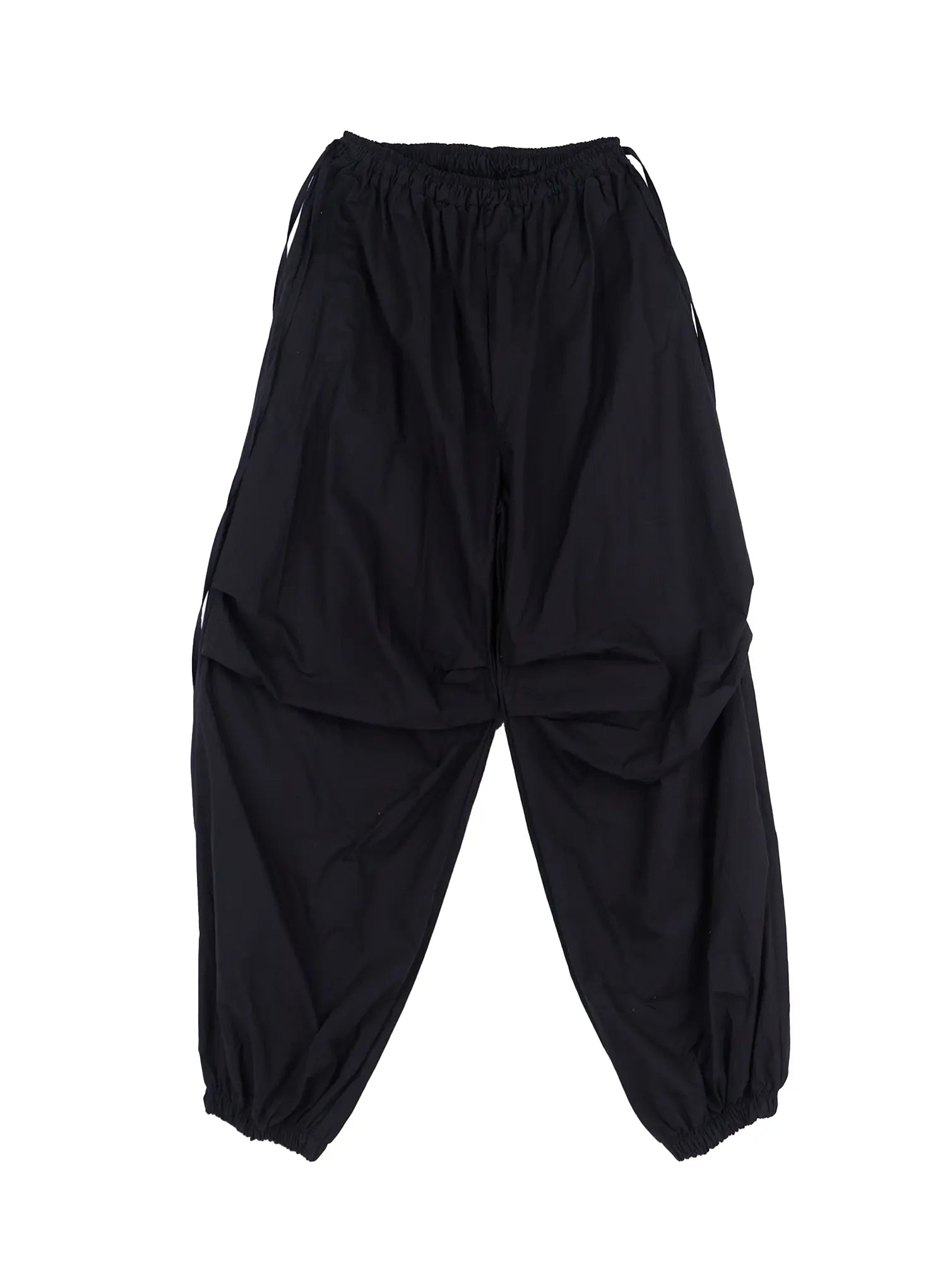 pleated-wide-leg-joggers-cl518 / Black