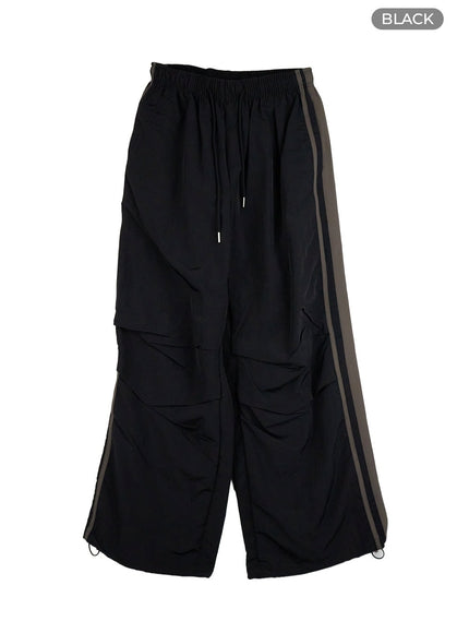 pintuck-sporty-sweatpants-cg420 / Black