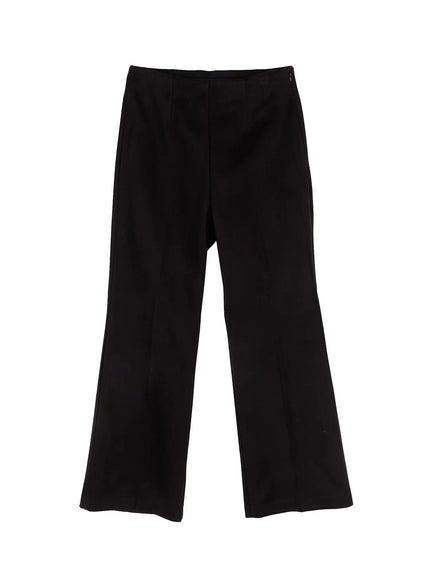 fleeced-flared-bootcut-pants-cj506 / Black