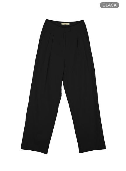 pintuck-baggy-pants-ou407 / Black