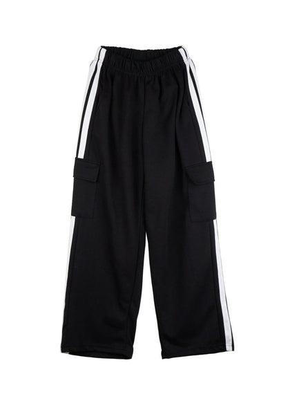 loose-fit-baggy-cargo-sweatpants-on418 / Black