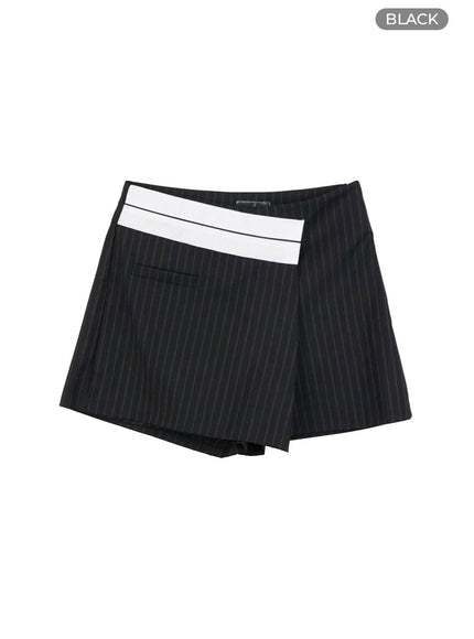 asymmetric-striped-mini-skirt-os416 / Black