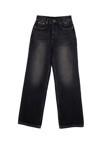 haley-washed-wide-leg-jeans-cj511 / Black