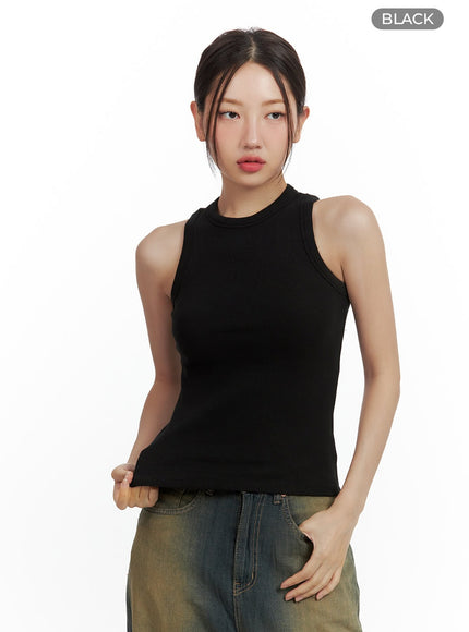 solid-ribbed-tank-top-cu420 / Black