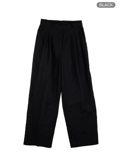 summer-pintuck-wide-leg-pants-oy424 / Black