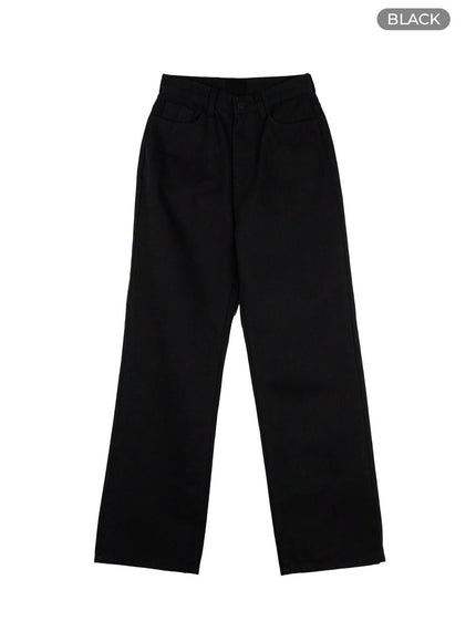 loose-fit-cotton-pants-ol416 / Black