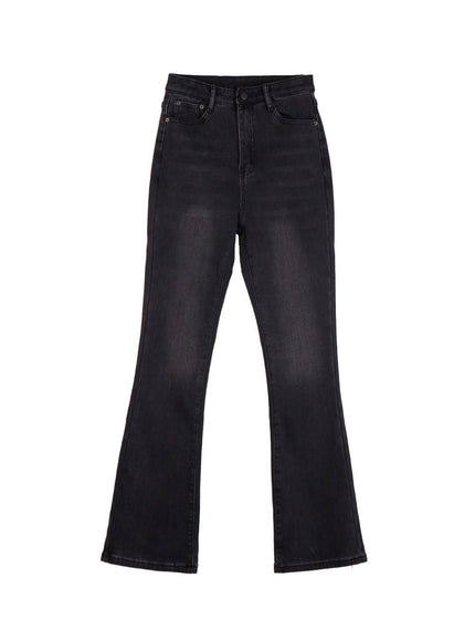 madison-washed-flared-jeans-on422 / Black