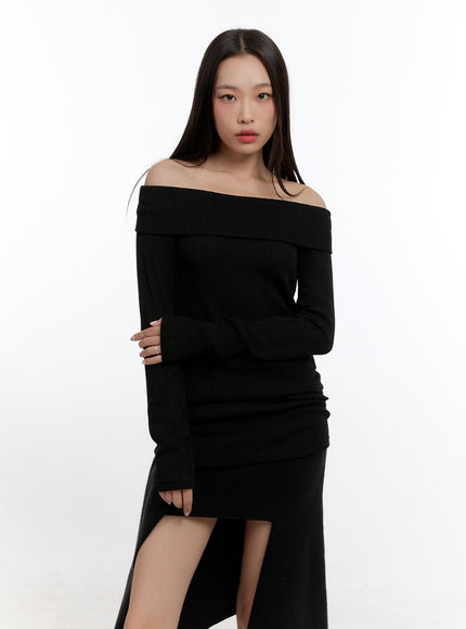 dazzling-off-shoulder-top-cn420 / Black