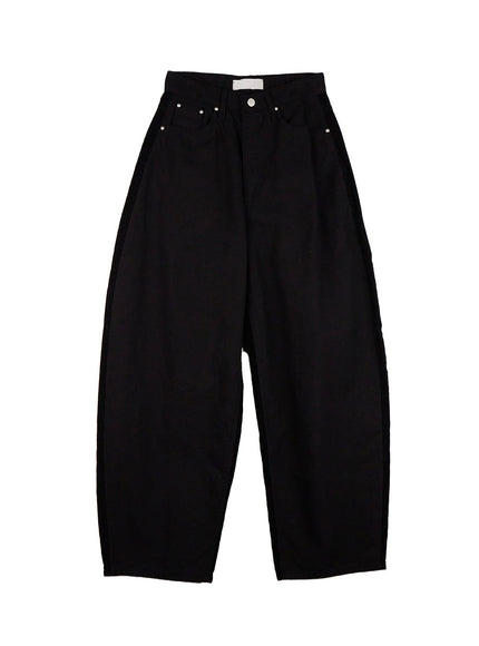 two-tone-corduroy-wide-leg-pants-cd426 / Black