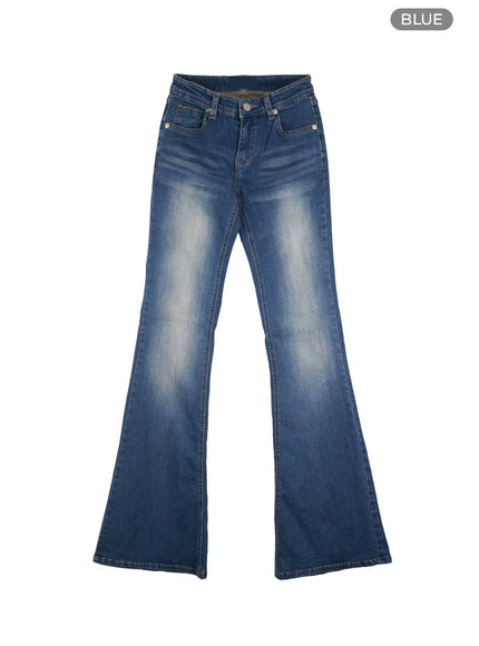 lexie-back-logo-bootcut-jeans-co402 / Blue