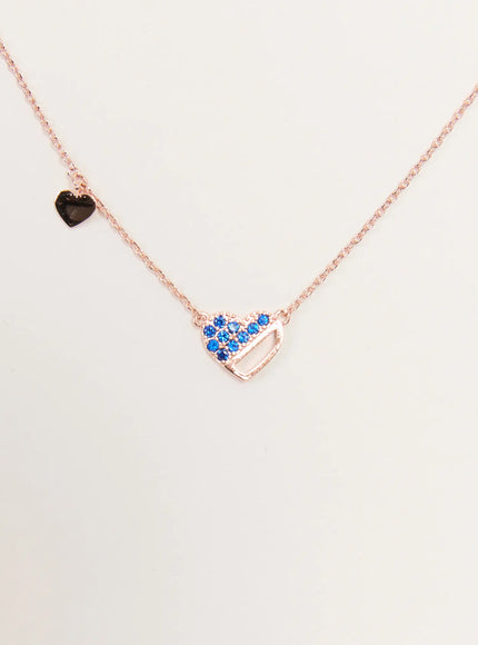 acc-boho-heart-necklace-kc1008 / Blue