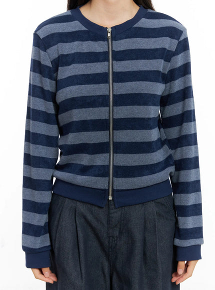 ralph-striped-two-way-zip-up-cs524 / Blue