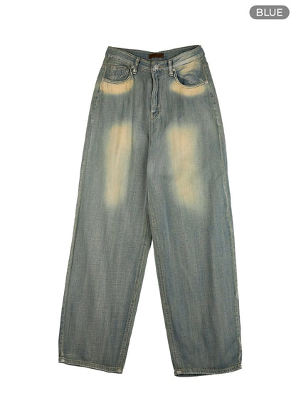 vintage-washed-wide-fit-baggy-jeans-cl425 / Blue