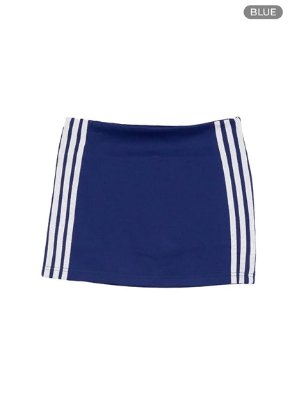 stripe-slim-mini-skirt-cu414 / Blue