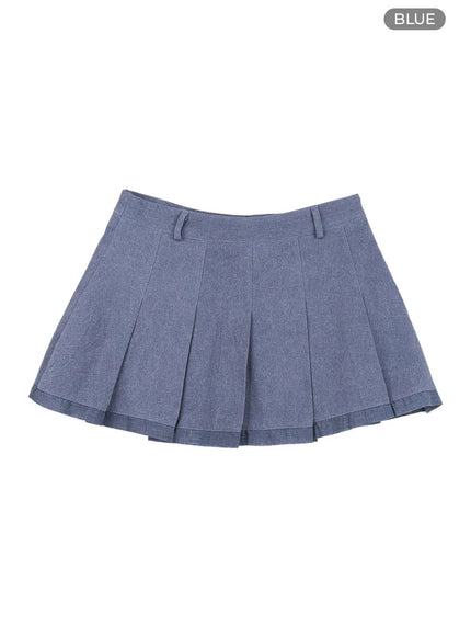 pleated-micro-mini-skirt-cl415 / Blue