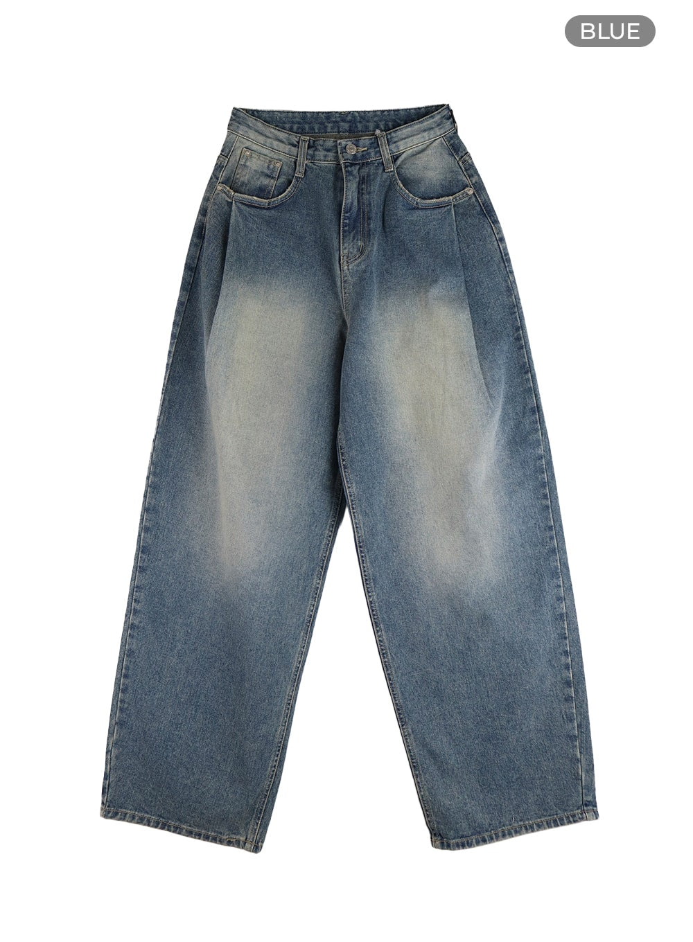 Wide Leg Baggy Jeans CM405 in Blue, size L