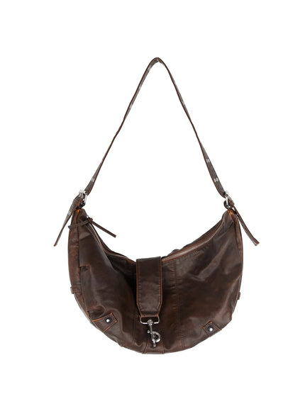 faux-leather-hook-crossbody-bag-cf503 / Brown