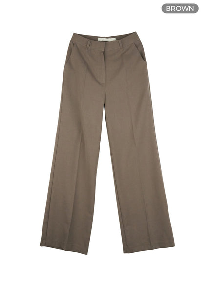 loose-fit-tailored-pants-ol416 / Brown