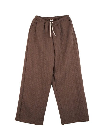 stylish-quilted-wide-leg-pants-cd416 / Brown