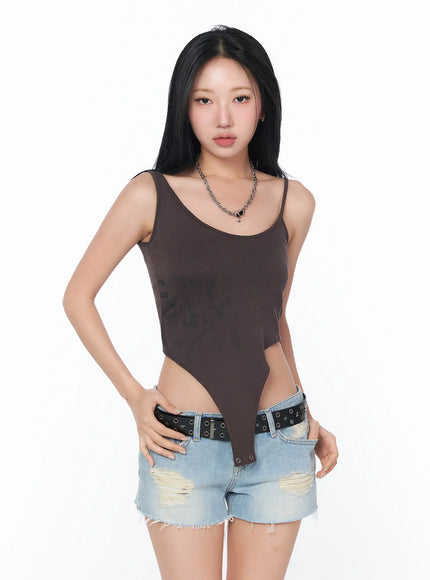 trendy-scoop-bodysuit-cy512 / Brown