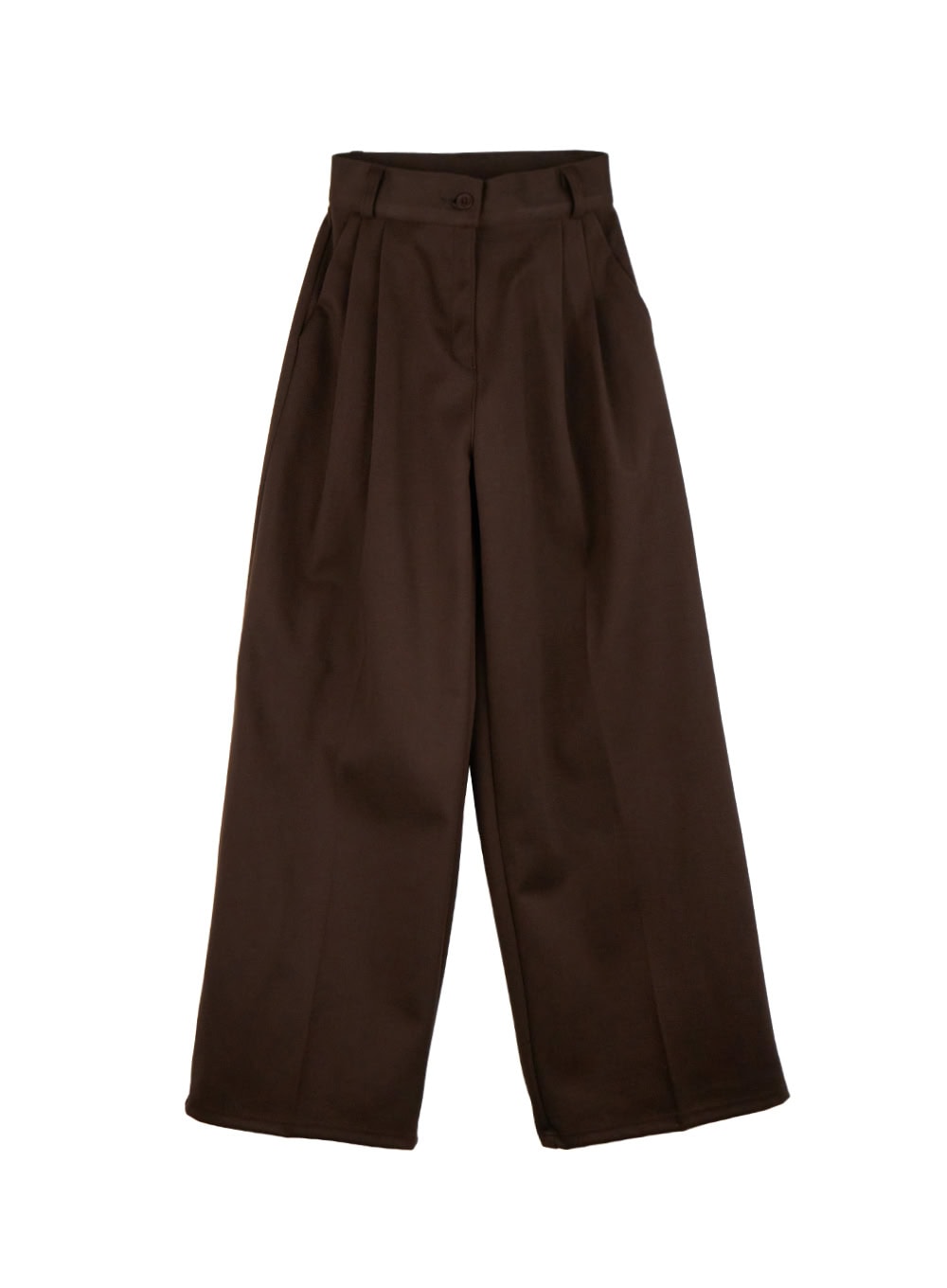 solid-print-tailored-trousers-od403 / Brown