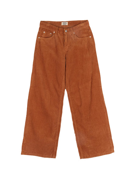 corduroy-wide-leg-cotton-pants-cj520 / Camel