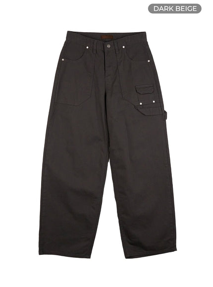 mini-pocket-detail-wide-fit-pants-co426 / Dark beige