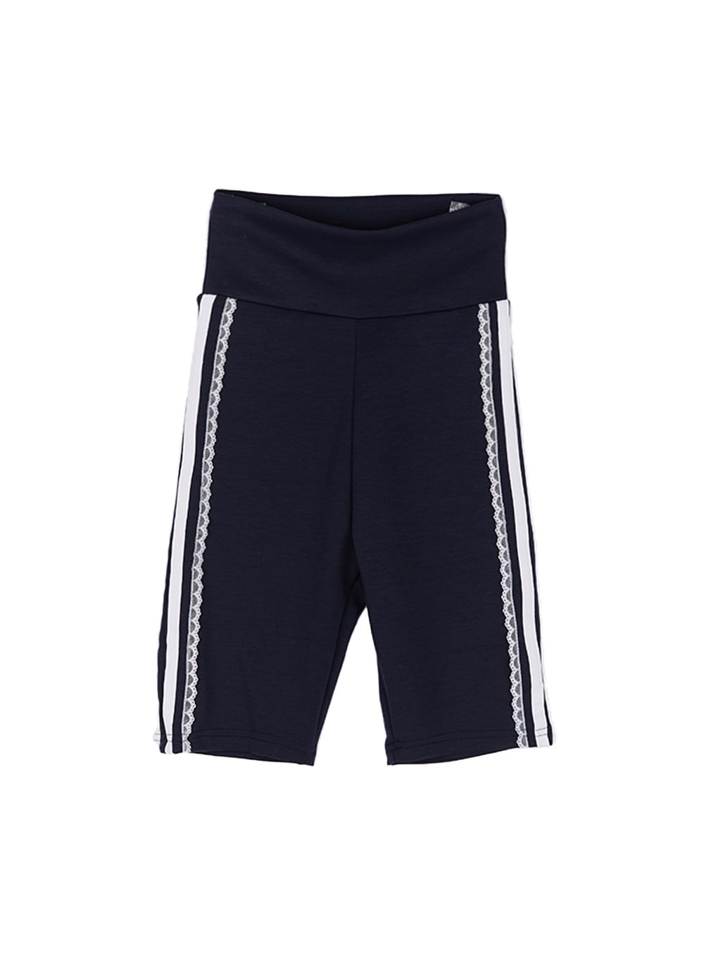 lace-striped-biker-shorts-cu502 / Dark blue