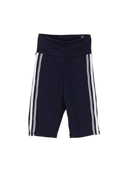 lace-striped-biker-shorts-cu502 / Dark blue