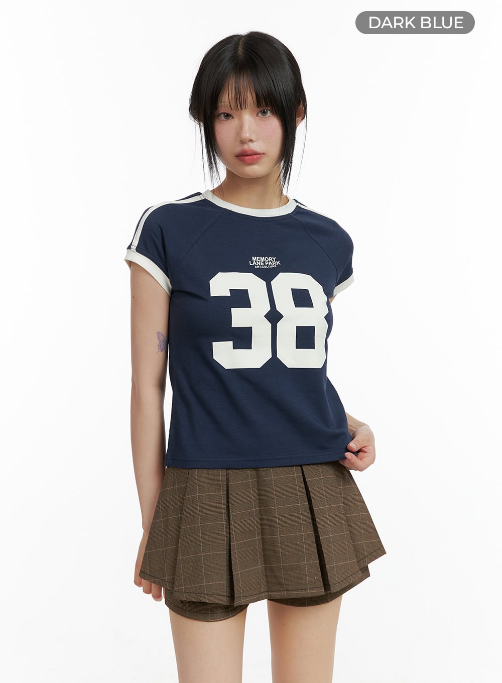 lettering-crop-tee-cl402 / Dark blue